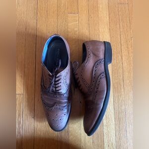 Vtg Aston Grey Chestnut Brown Leather Oxford Lace Up Shoe, Size 8.5